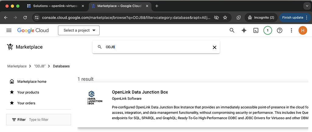 Openlink Button Example OpenLink Data Junction Box – Pay-As-You-Go Edition for Google Cloud ...