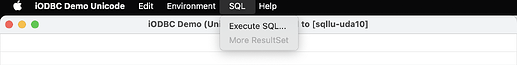 Execute SQL Menu