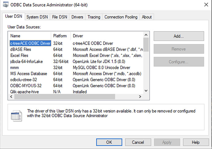 ODBC Data Source Administrator