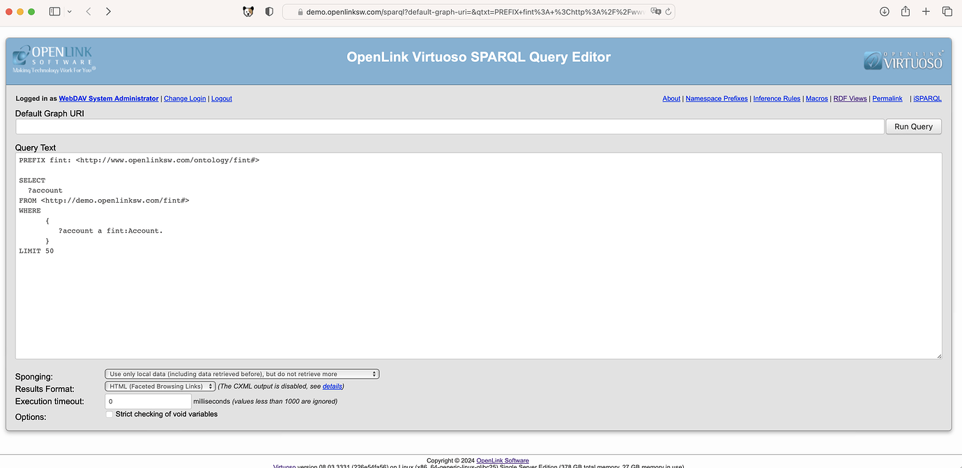 SPARQL Query Editor