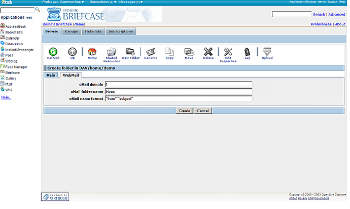 WebMail Folder Settings