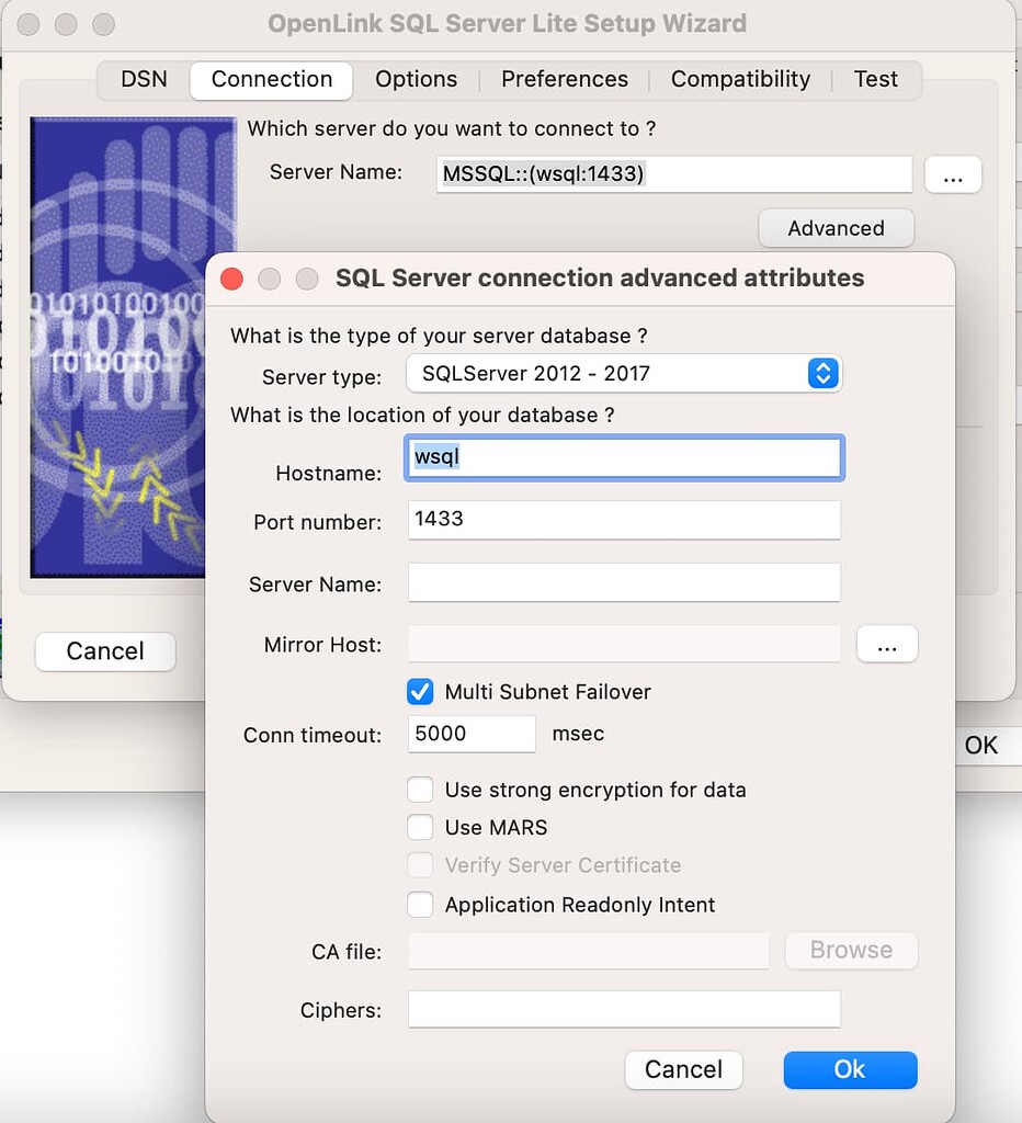 OpenLink SQL Server ODBC Driver Multi Subnet Failover Support - Open