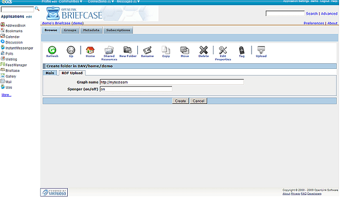 RDF Upload Folder Settings