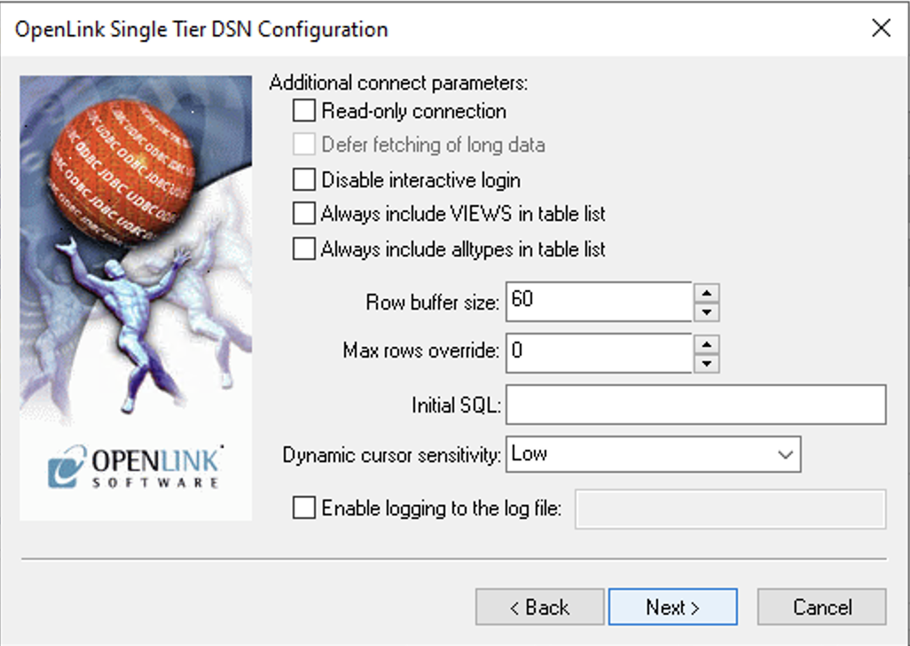 Cursor and Logging Options