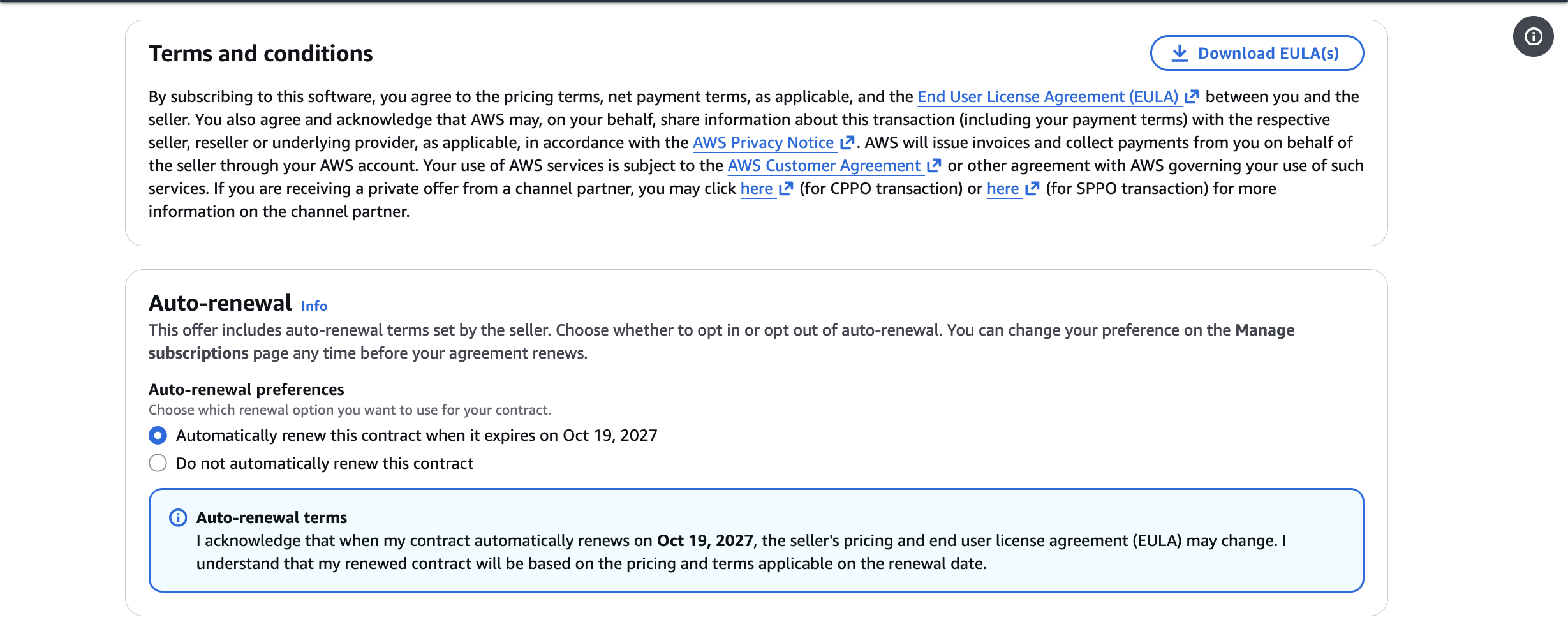 Screenshot from the guide: Accept Terms and Choose Renewal