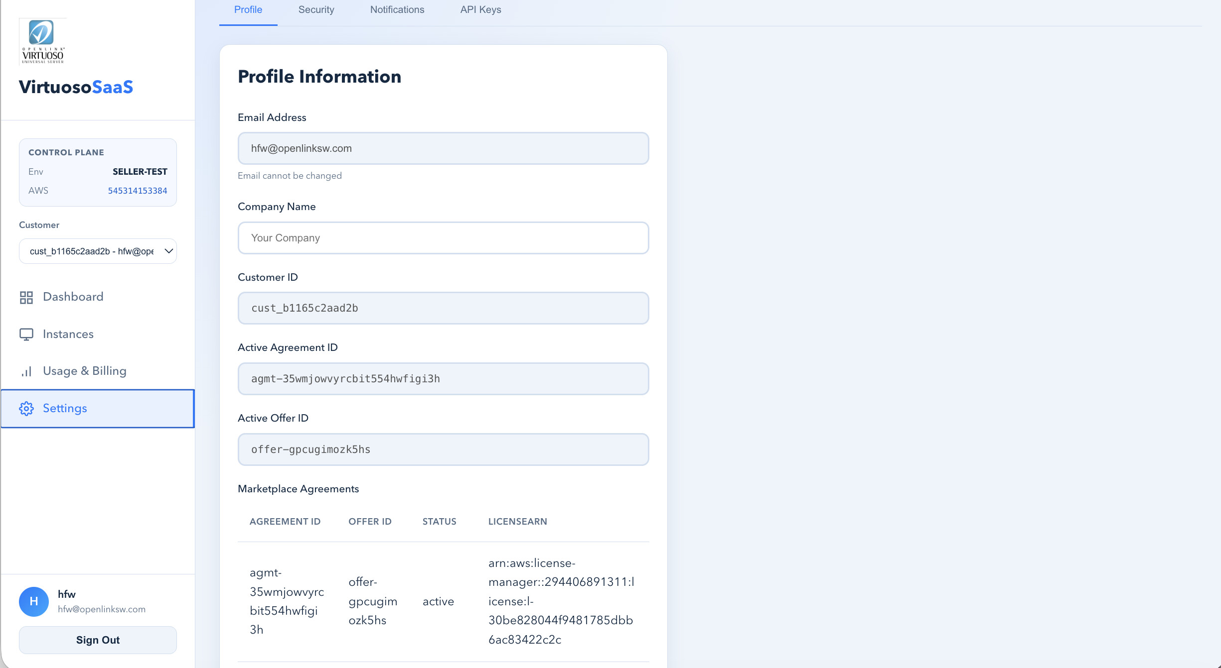 Screenshot from the guide: Review your profile and agreement