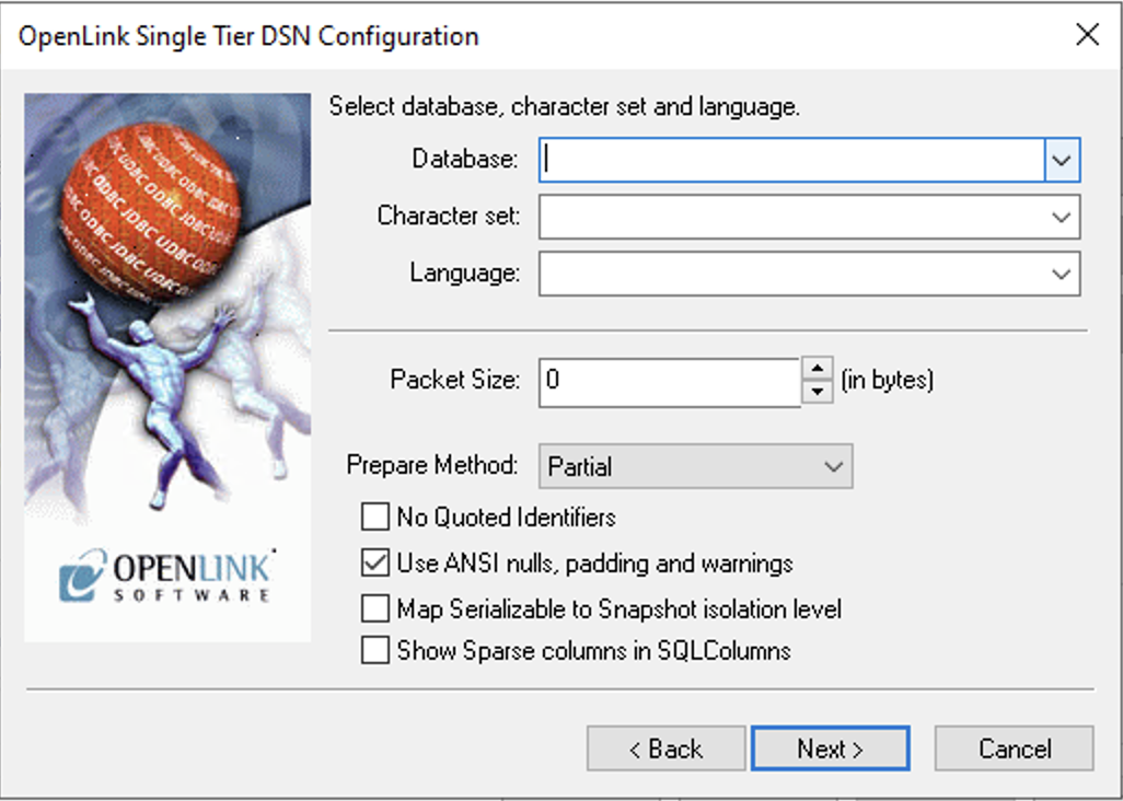 Database and Language Settings
