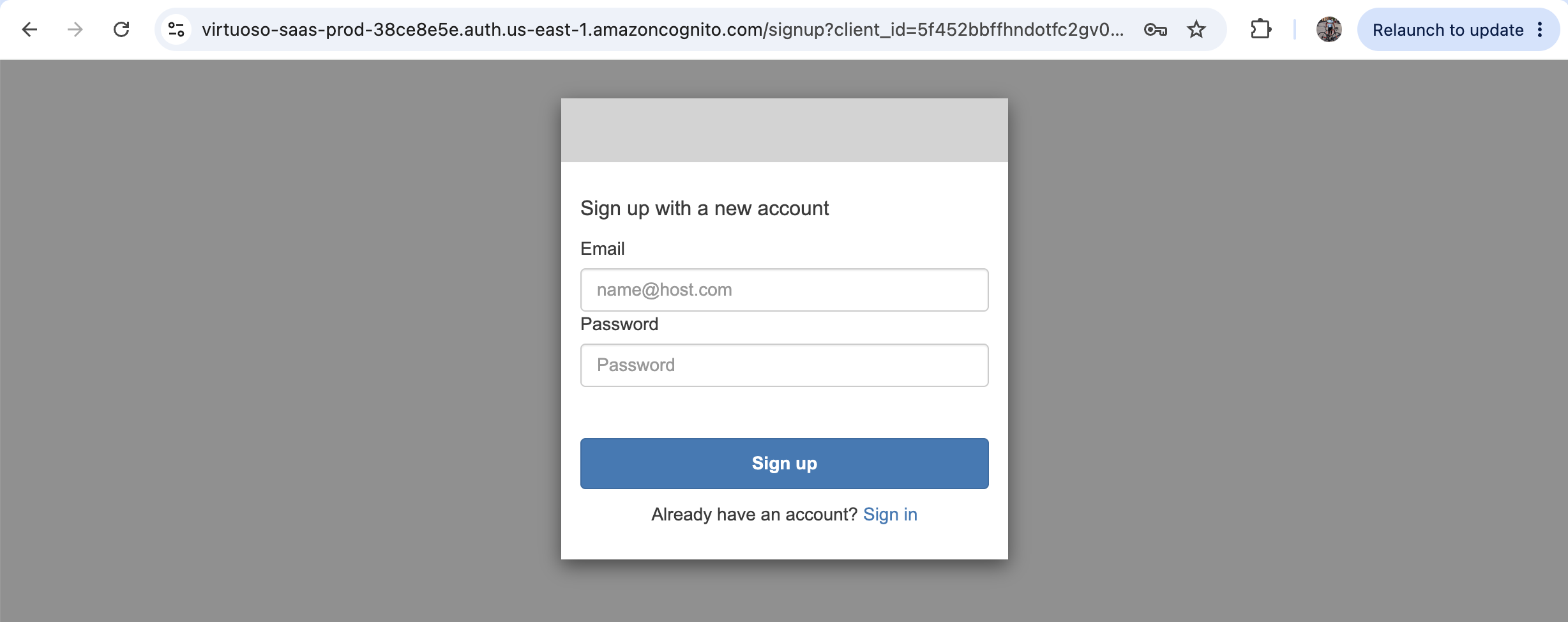 Creating a new buyer portal account
